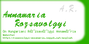 annamaria rozsavolgyi business card